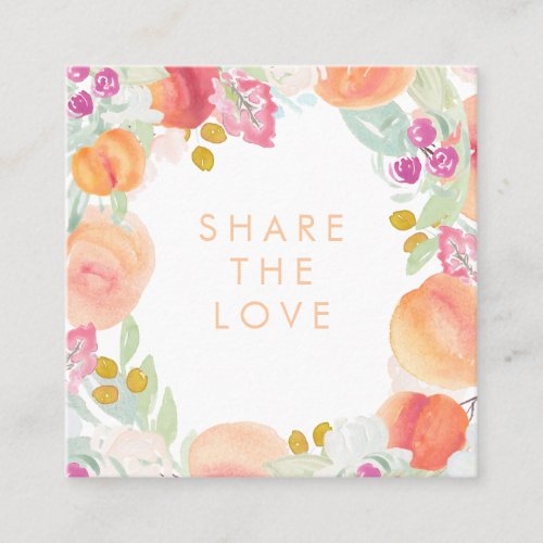 Watercolor Peaches Floral Frame Referral Card