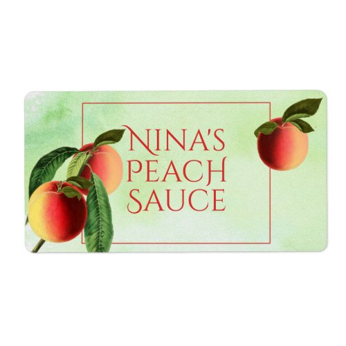 Watercolor Peaches Food Label