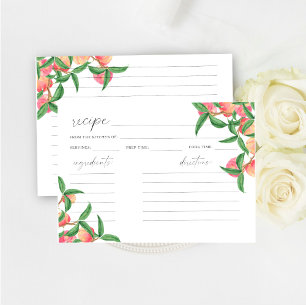 Watercolor peaches - recipe card