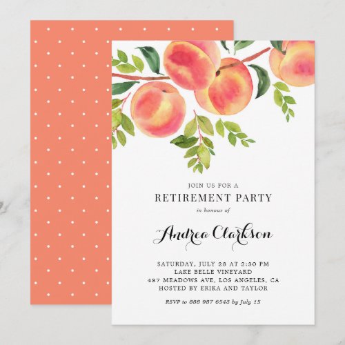 Watercolor Peaches Summer Retirement Party
