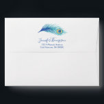Watercolor Peacock Feather Envelope<br><div class="desc">Elegant Watercolor Peacock Feather illustration.</div>