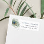 Watercolor Peacock Feathers Return Address Label
