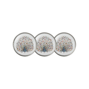 Watercolor  Peacock Golf Ball Marker