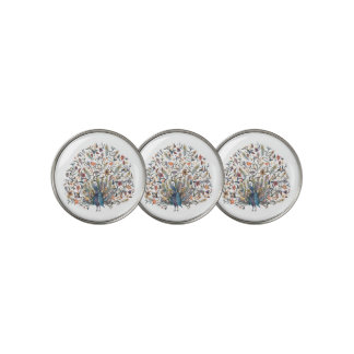 Watercolor Peacock Golf Ball Marker