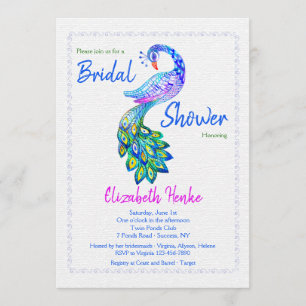 Watercolor Peacock Invitation