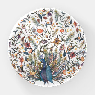 Watercolor Peacock Paperweight