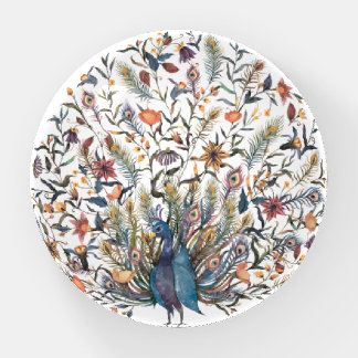 Watercolor Peacock Paperweight