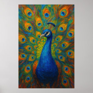 Watercolor Peacock Poster