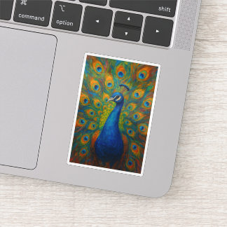Watercolor Peacock Sticker