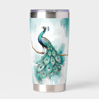 Watercolor Peacock Tumbler