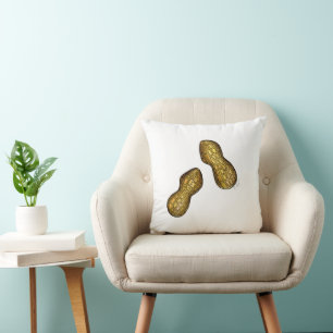Watercolor Peanut Peanuts Nut Nuts Food Art Throw Pillow