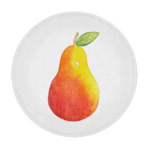 Watercolor Pear Cutting Board