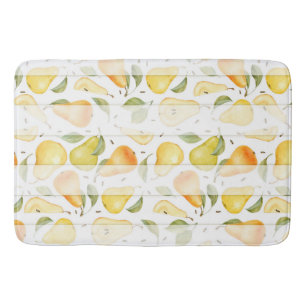 Watercolor Pear Fresh Fruit Pattern Bath Mat