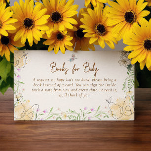 Watercolor Pear Garden Book for baby Baby Shower Enclosure Card