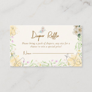 Watercolor Pear Garden Diaper Raffle Baby Shower Enclosure Card