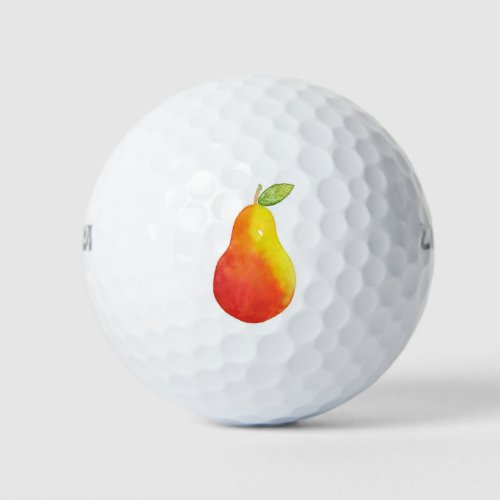 Watercolor Pear Golf Balls