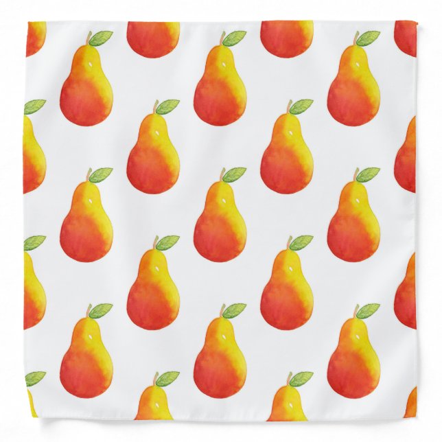 Watercolor Pear Pattern Bandana (Front)