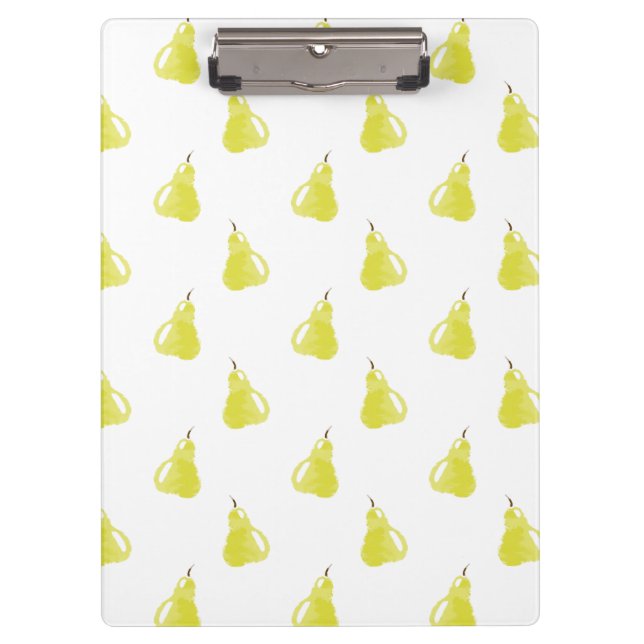 Watercolor Pear Pattern Clipboard (Front)