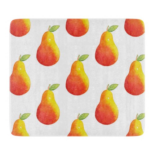 Watercolor Pear Pattern Cutting Board