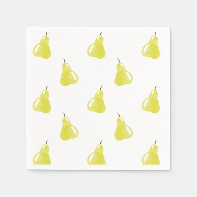 Watercolor Pear Pattern Napkins (Front)