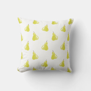Watercolor Pear Pattern Throw Pillow