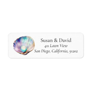 Watercolor Pearl in Oyster Address Label