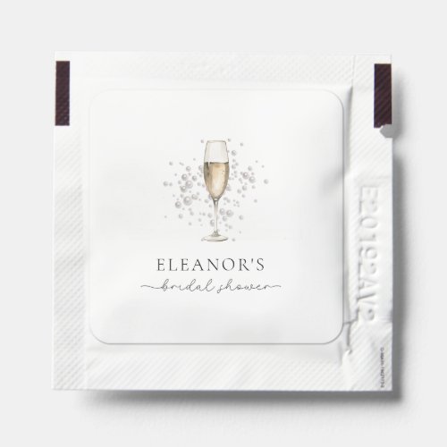 Watercolor Pearls  Prosecco Bridal Shower Hand Sanitizer Packet