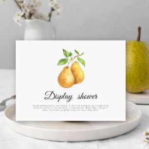 Watercolor pears bridal shower Display shower Enclosure Card