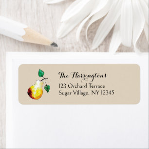 Watercolor Pears Hand-Painted Nature Address Label