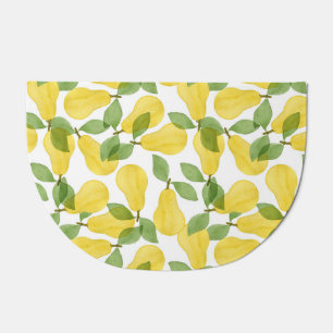 Watercolor Pears: Hand Painted Pattern Doormat