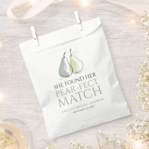 Watercolor Pears Pear-fect Match Bridal Shower Favor Bag