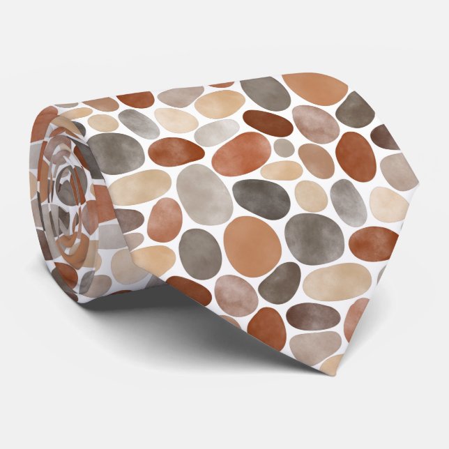 Watercolor Pebbles 230921 Neck Tie (Rolled)