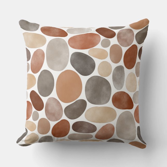 Watercolor Pebbles 230921 Throw Pillow (Front)