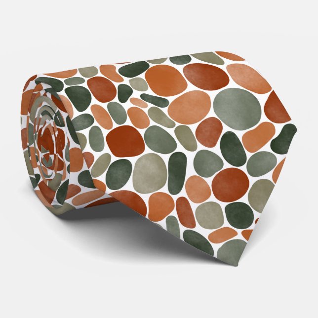 Watercolor Pebbles 270921 Neck Tie (Rolled)