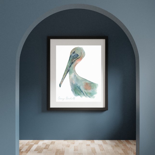 Watercolor Pelican Poster (Creator Uploaded)