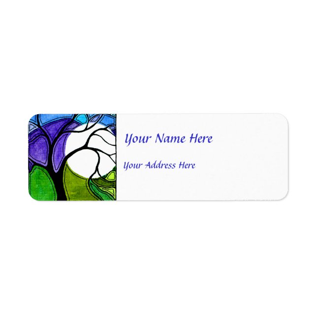 Watercolor Pen and Ink Tree Label (Front)