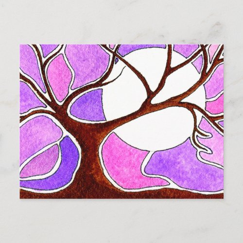 Watercolor Pen and Ink Tree Postcard
