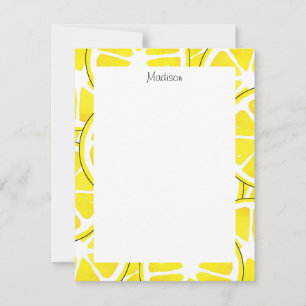 Watercolor & Pen Lemon Slices Note Card