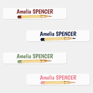 Watercolor Pencil Personalized Waterproof Name Labels