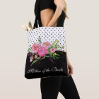 Watercolor Peonies and Dots Tote Bag