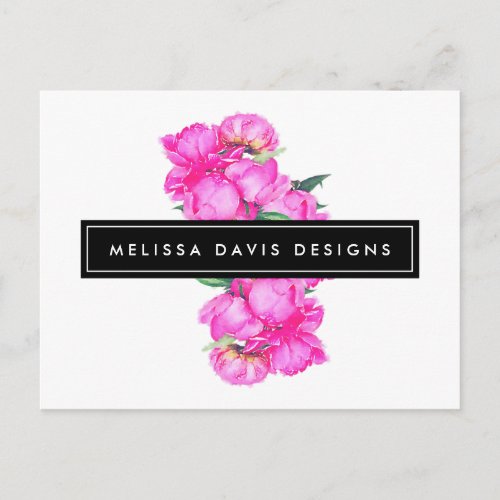 Watercolor Peonies Bunch Floral Designer Postcard