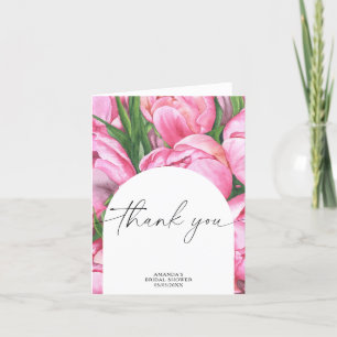 Watercolor peonies - thank you bridal shower  card