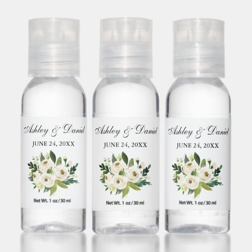 Watercolor Peonies Wedding Hand Sanitizer