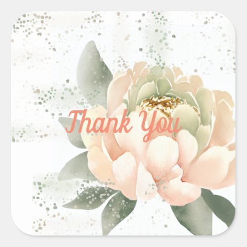 Watercolor Peony Blush Speckled Sticker