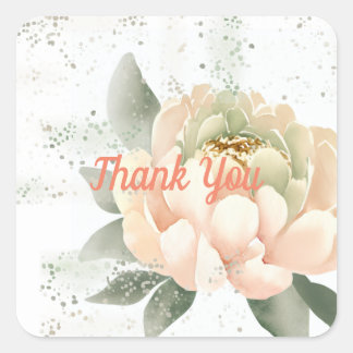 Watercolor Peony Blush Speckled Sticker