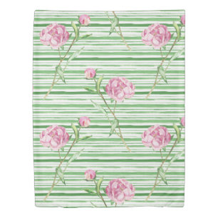 watercolor peony duvet cover