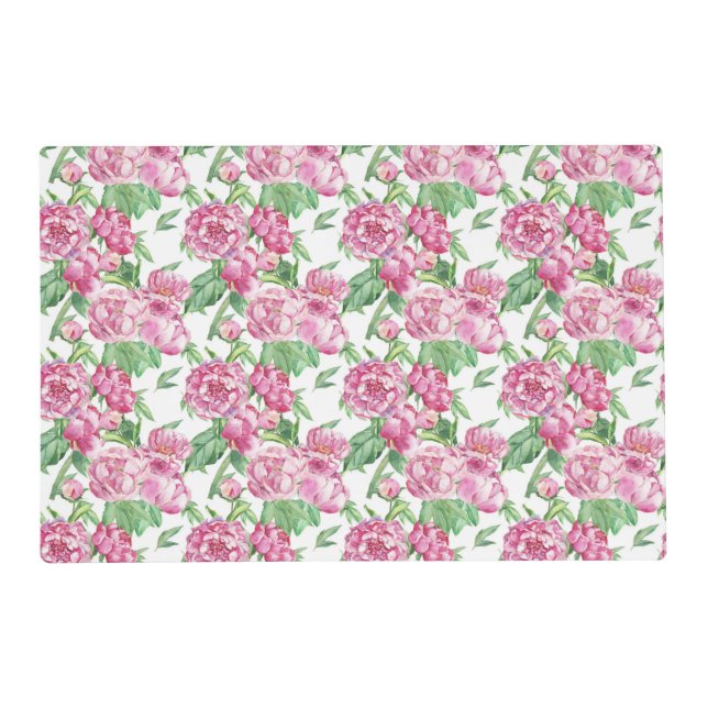Watercolor peony field placemat (Front)