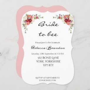 Watercolor Peony Floral Bridal Shower Invitation