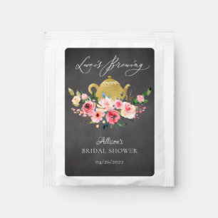 Watercolor Peony Floral Bridal Shower Tea Bag Drin Drink Mix