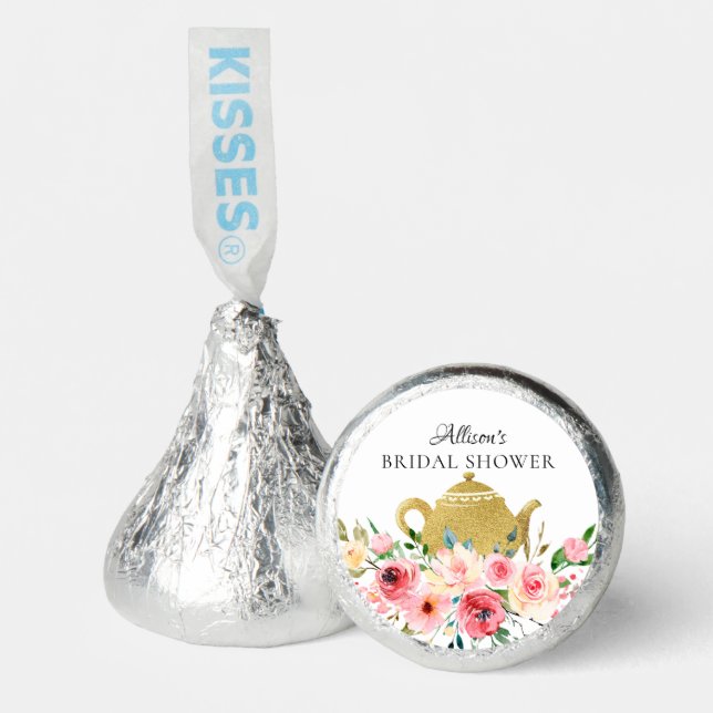Watercolor Peony Floral Bridal Tea  Hershey®'s Kisses® (Front)